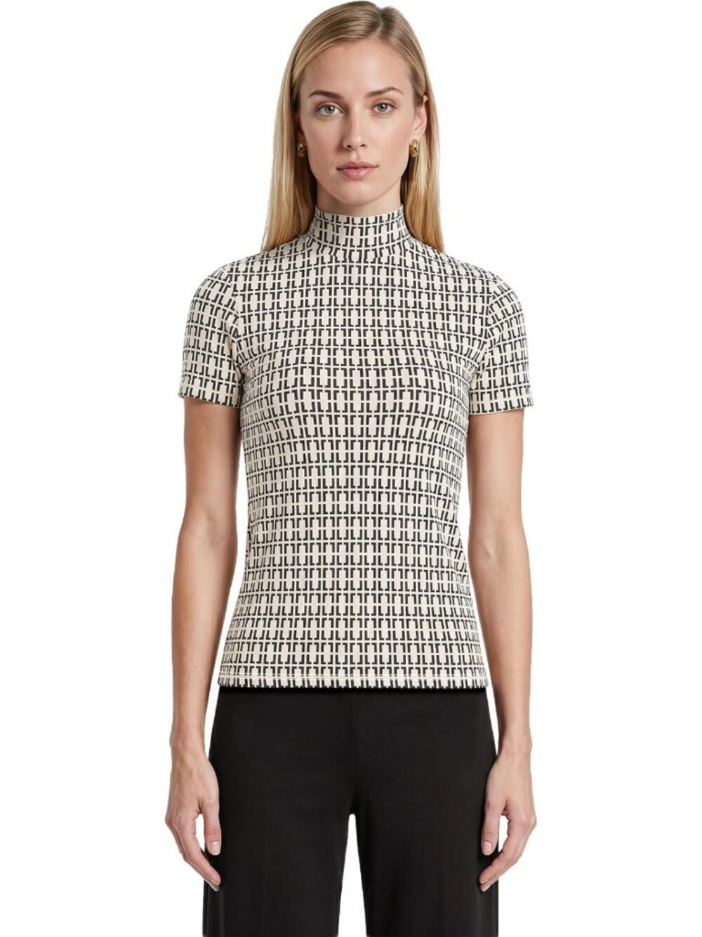 Anne Klein Women's Solid Mock Neck Top